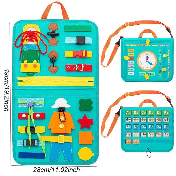 Planche occupée Montessori pour tout-petits, activités, jouets éducatifs, robe de base, motricité, j