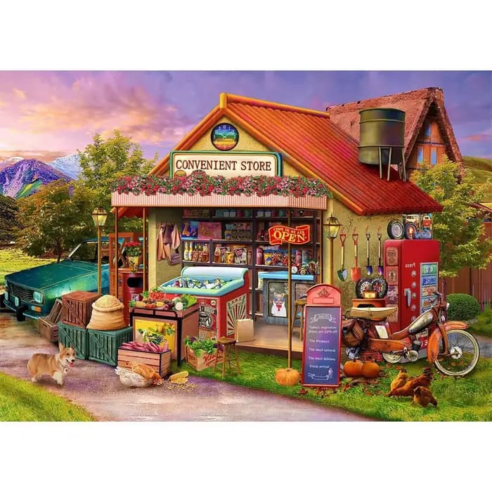 Puzzles pour adultes 1000 pièces, Country Store, pièces parfaitement emboîtables avec lettres au dos