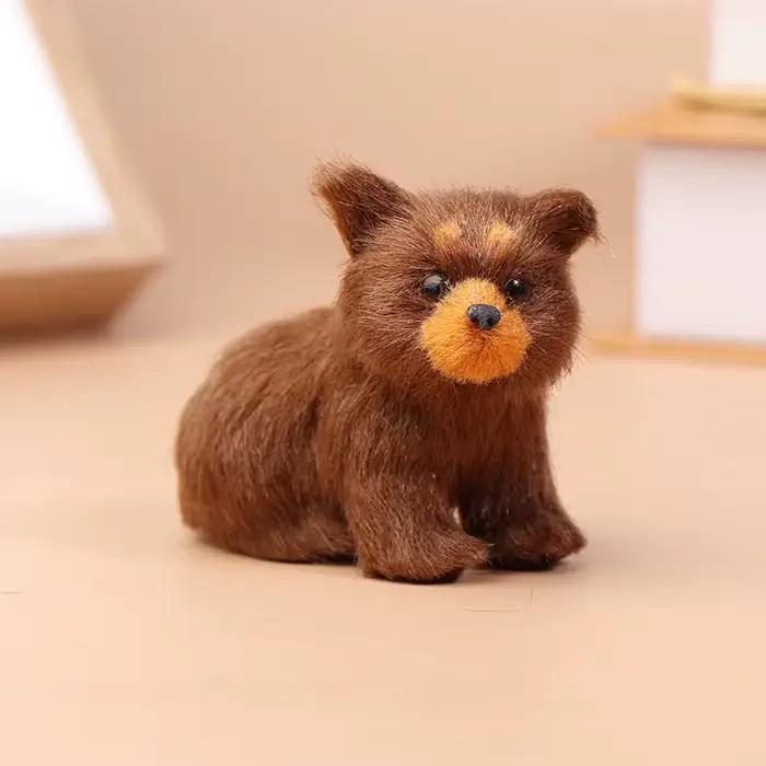 Figurines d'animaux ours brun, Simulation mignonne, modèle d'ornements d'animaux miniatures, cadeau 
