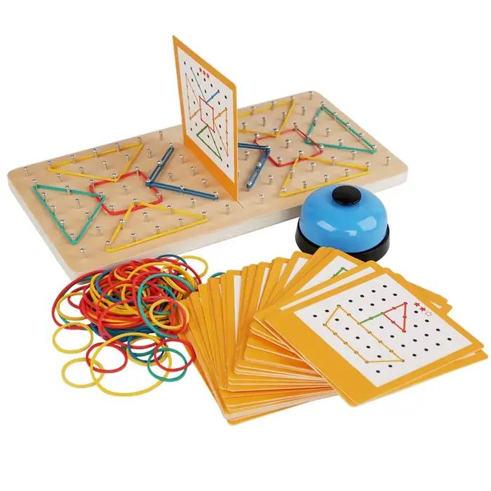 Planche à ongles en bois, jeu de combat à deux joueurs, Puzzle géométrique, jouet géométrique graphi