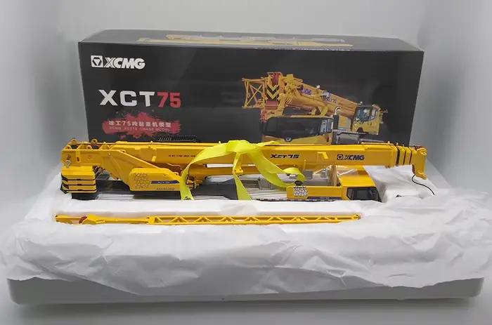Machines de Construction moulées sous pression, échelle 1:50 XCMG XCT 75 tonnes, modèle de grue de c