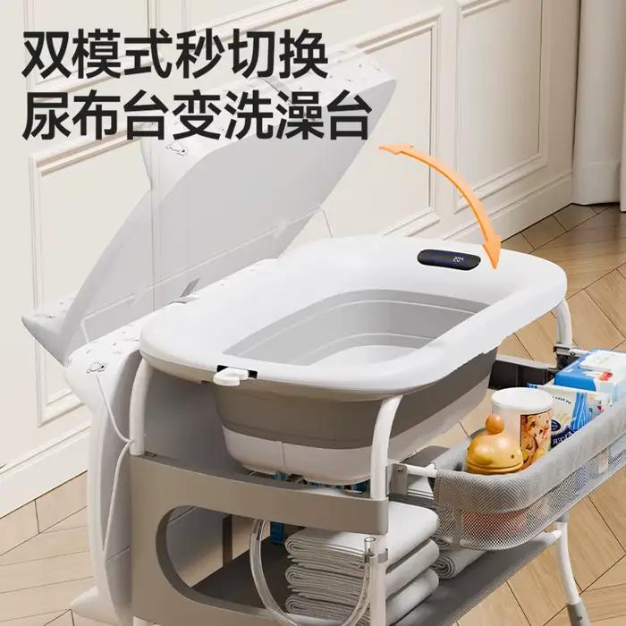 Table à langer 2-en-1, table de soins pour bébé, table de massage pour nouveau-né, table à langer mu