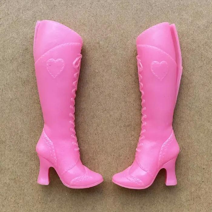 Chaussures de poupée Barbie 1/6, talons hauts vintage, bottes longues tendance