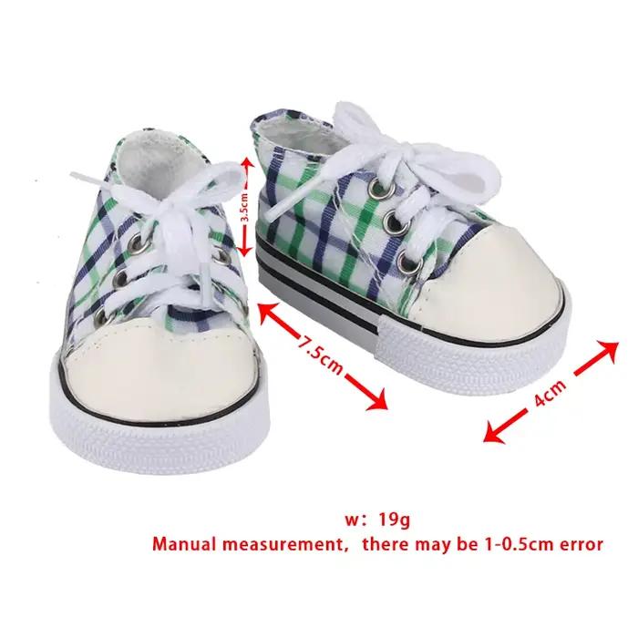 Chaussures de poupée en toile de 7 cm, 16 Styles, accessoires de vêtements, baskets pour bébé de 43c