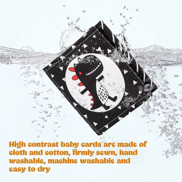 Livre en tissu doux pour bébé, noir et blanc, jouets sensoriels à contraste élevé, éducation précoce