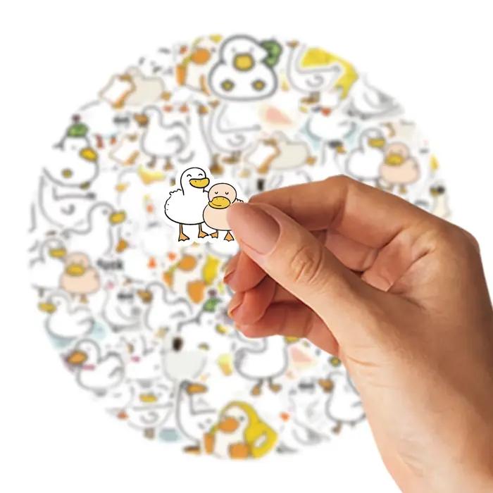 50pcs mignon canard dessin animé Graffiti autocollants décoré cahier tasse d'eau journal valise guit