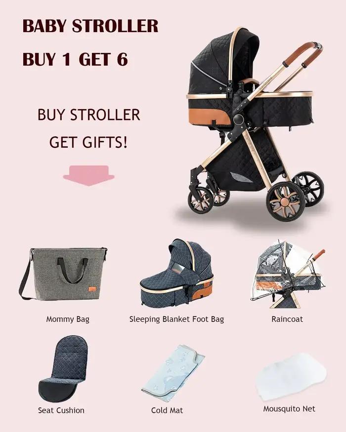 Système de voyage de poussette de bébé 3 en 1 de luxe avec siège auto landau de bébé poussette infan