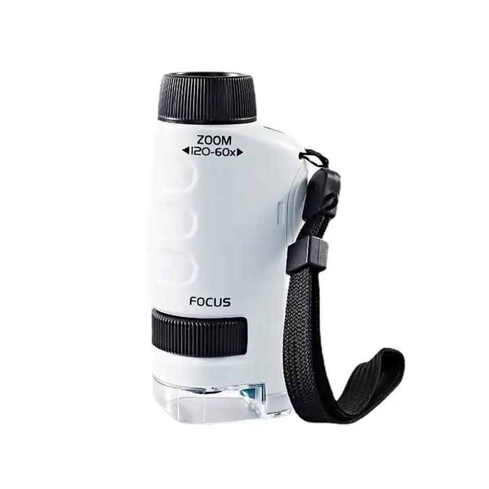 Microscope de poche pour enfants, Kit de jouets scientifiques 60-120x, Mini Microscope portatif éduc