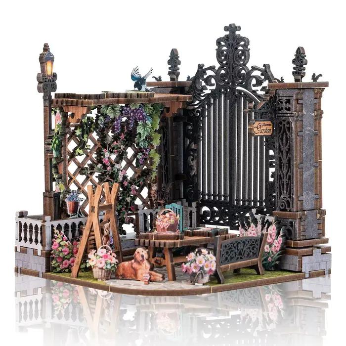 Kit de maison miniature vintage DIY, maison de poupée meublée, maison miniature style européen, cade