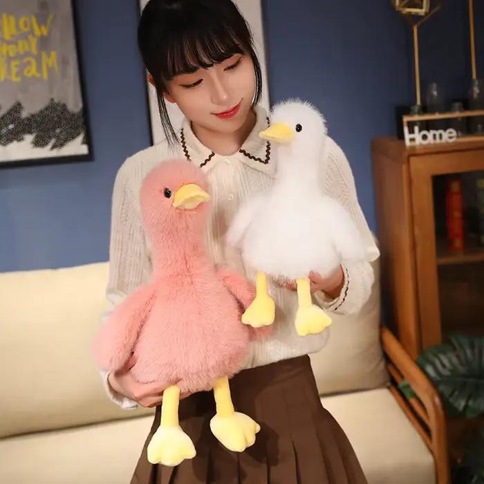 Canard en peluche DLIGHTButter, poupées mignonnes, petit jouet jaune, cadeaux d'anniversaire, 35 cm,