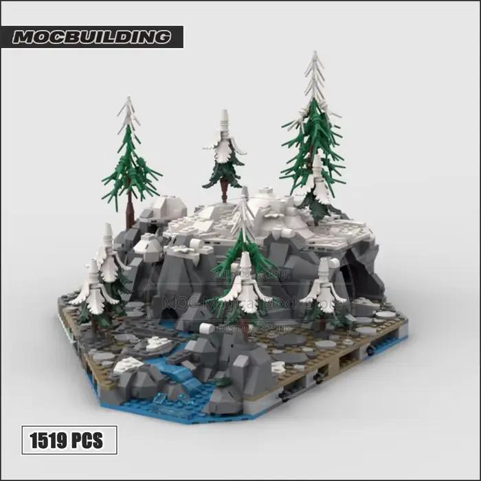 MOC-Briques de construction de château de montagne, vue sur la rue médiévale, collection d'assemblag