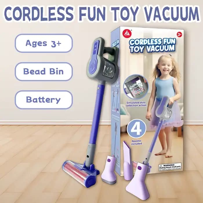 Aspirateur jouet pour enfants à partir de 3 ans – Aspirateur de jeu de simulation alimenté par batte