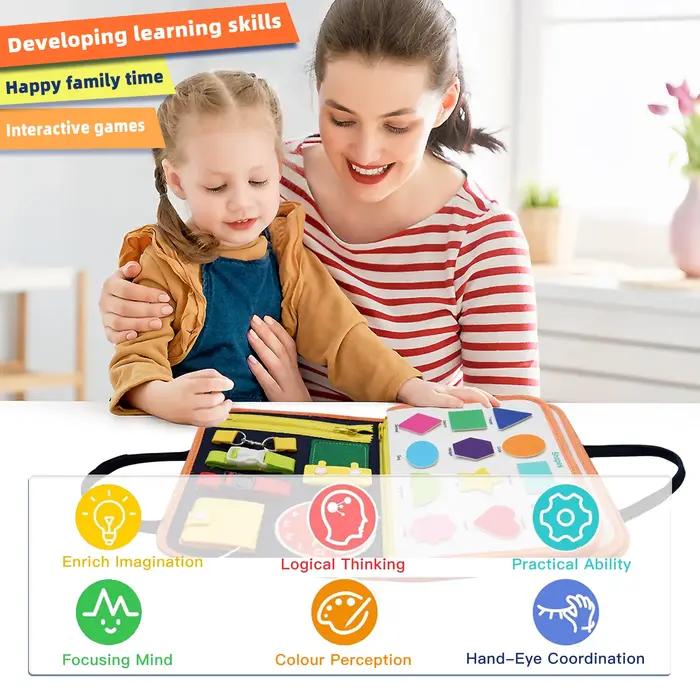 Planche occupée Montessori pour 3 à 6 ans – Jouet éducatif sensoriel pour l'apprentissage précoce et