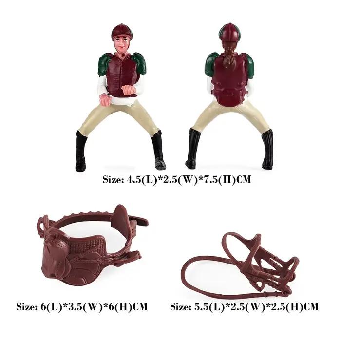 Cheval Playset Figurines d'animaux cavalier équestre figurine d'action ferme animaux en plastique jo