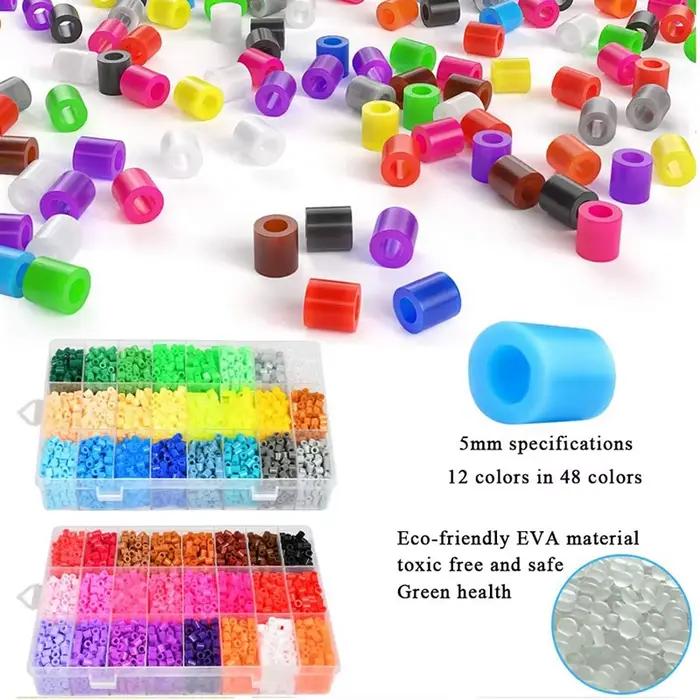 Boîte de perles Hama pour enfants, jouet éducatif, jouets de capacité 3D, perles Chrysler, feuilles 