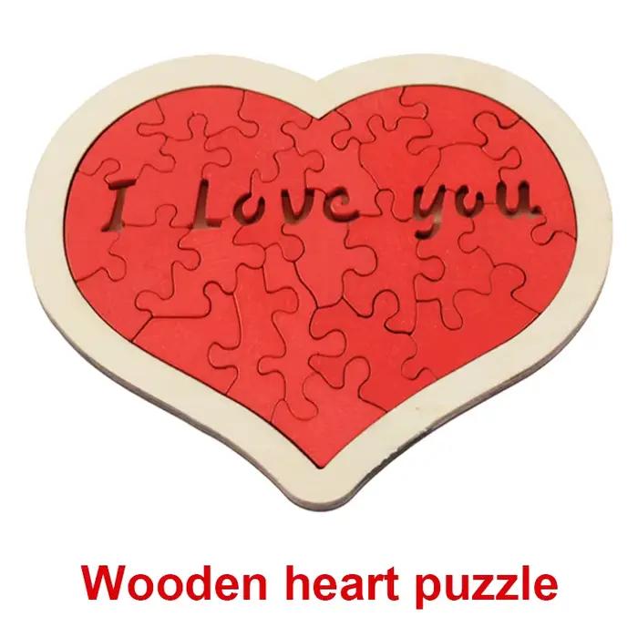 Puzzle en forme de cœur, jouet pour la Saint-Valentin, puzzle en forme de cœur 'Je t'aime', puzzle e