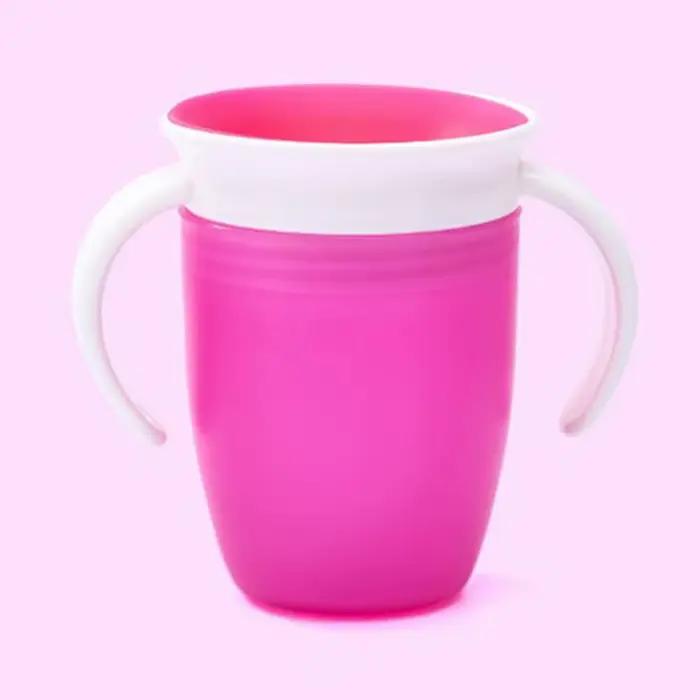 360 degrés peuvent être tournés bébé apprentissage tasse à boire avec Double poignée couvercle rabat