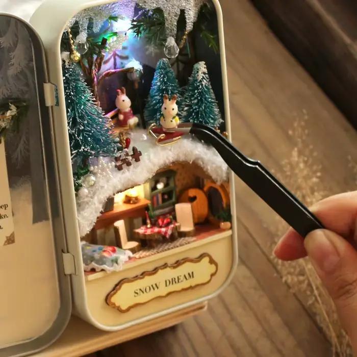 Boîte de théâtre, maisons de poupée en bois, maison Miniature, thème nostalgique, meubles, accessoir