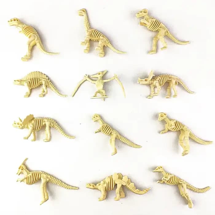 12 pièces/ensemble dinosaures jurassiques squelette modèle archéologie tyrannosaure ptérosaure décor
