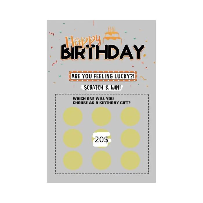 Carte de jeu d'anniversaire surprise, carte à gratter, carte de joyeux anniversaire, carte d'anniver