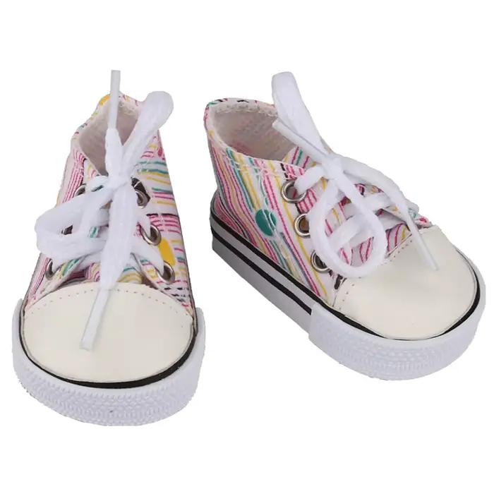 Chaussures de poupée en toile de 7 cm, 16 Styles, accessoires de vêtements, baskets pour bébé de 43c