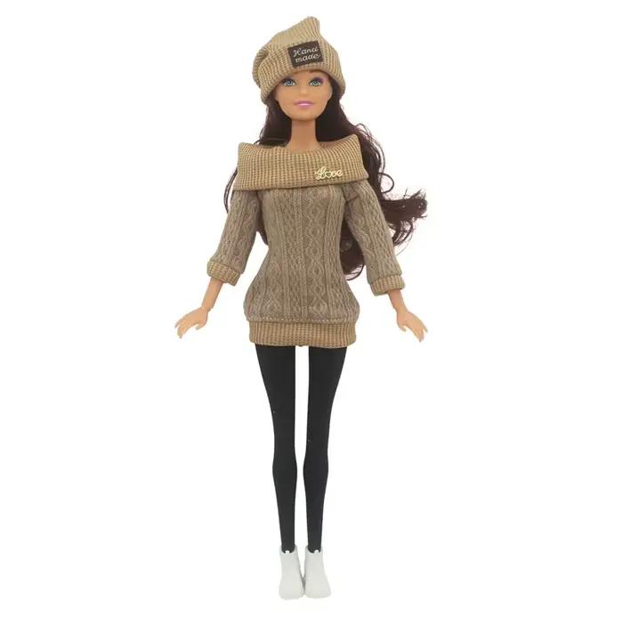 Ensemble complet de poupée 30cm pour femme, avec vêtements et chapeau, pull, jouets habillés pour fi