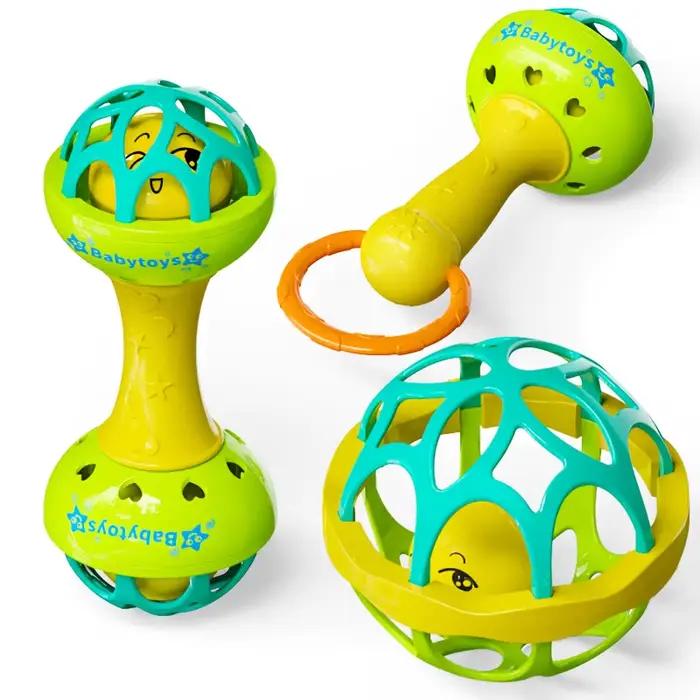 Cloche et balle colorées à manivelle pour nourrissons et jeunes enfants – Matériau ABS sûr, apprenti