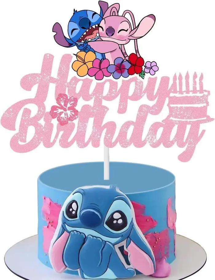 Lilo point décoration de gâteau Anime Bluey gâteau Topper carte enfants fournitures de fête d'annive