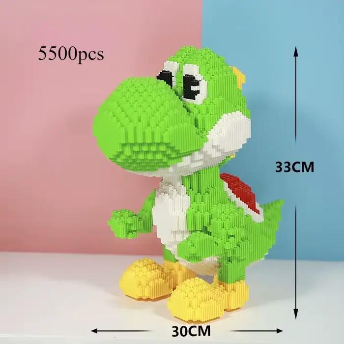Blocs de construction géants Disney en forme de dinosaure vert, personnages de jeu, briques à petite