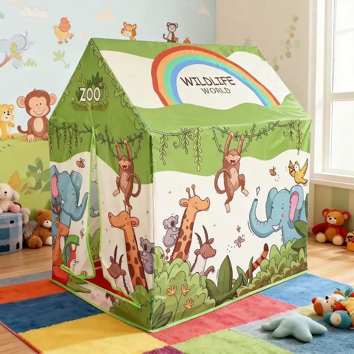 Tente de château jouet amusante pour enfants, tente de jeu portable d'extérieur, maison de jeu pliab