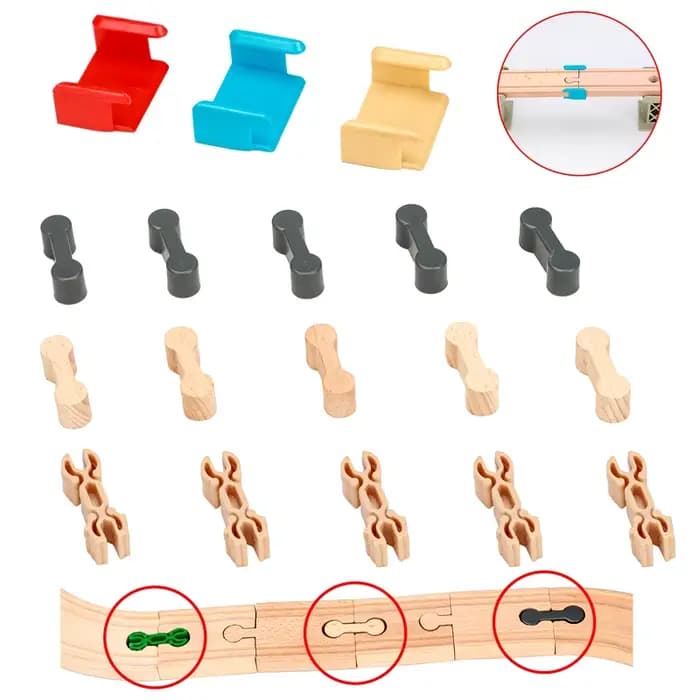 Connecteurs de pièces de voie en bois, fixateur d'accessoires de voie ferrée en bois, Clips de fixat