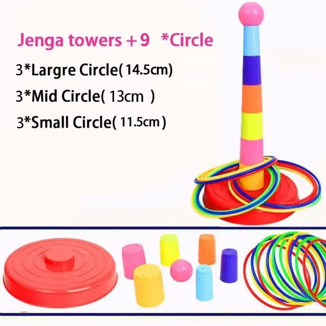 Anneau de lancer pour enfants anneau de jeu empilant jouet amusant intérieur et extérieur cercle d'i