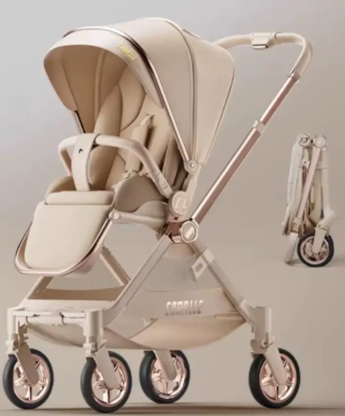 Poussette bébé 6,9 kg, position assise et couchée, de 0 à 3 ans, légère, pliable, haute position, 2 