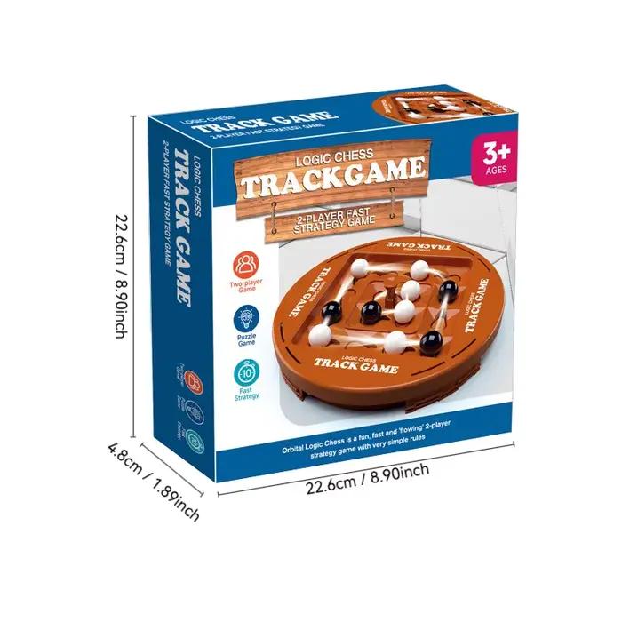 Jeu d'échecs rotatif à quatre rangées, plastique marron chocolat créatif, accessoire de jeu de socié