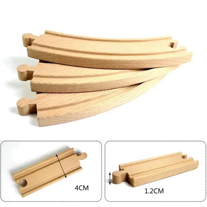 Jouets de train en bois, rails de course, tous types d'accessoires de rail en bois compatibles avec 