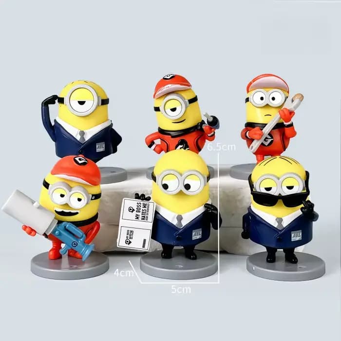 Figurines MINIONS, 6 pièces, modèles de personnages de dessins animés, souvenirs de cinéma, poupées,