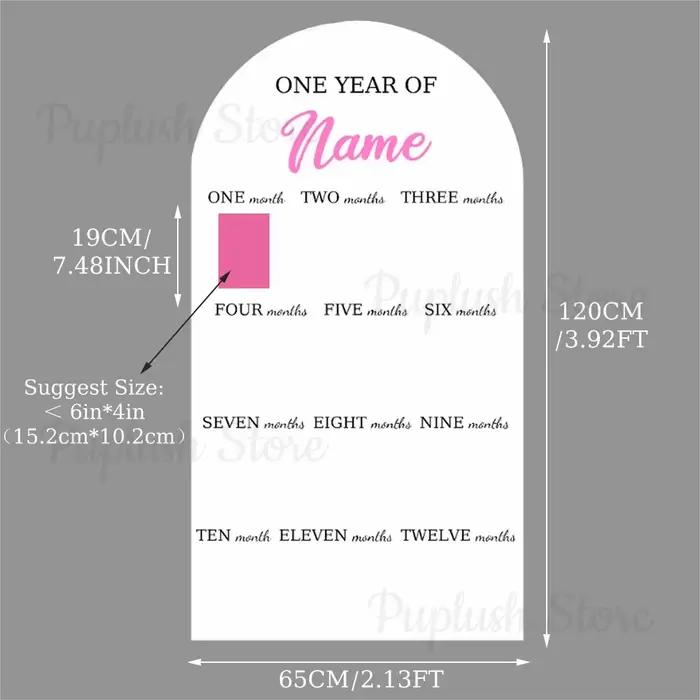 Tableau Photo d'anniversaire d'un an, personnalisé, style Boho rose, signe de 1er anniversaire, toil