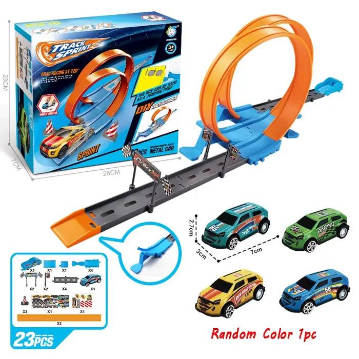 Rampe de voiture de course Flexible, ensemble de jouets pour enfants, piste de turborace assemblée, 