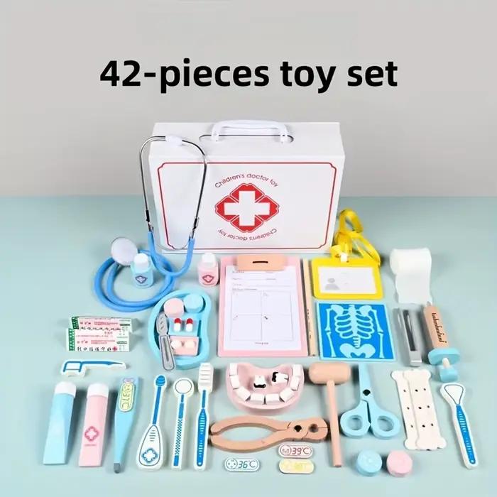 Kit de médecin en bois pour enfants, jeu de simulation pour enfants ludiques, jeu de rôle amusant po