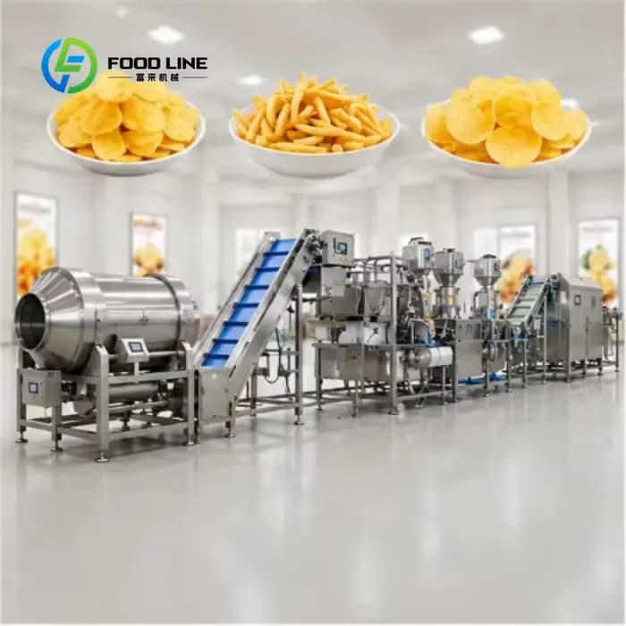 Ligne de production de chips de pommes de terre commerciales personnalisées avec une conception modu