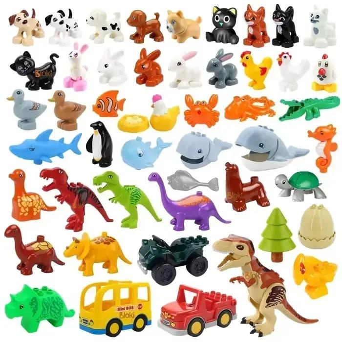 Grands blocs de construction dinosaures du monde jurassique, figurines Rex, animaux marins, grandes 