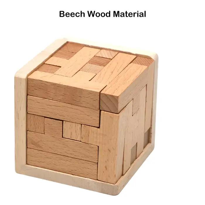Puzzles 3D en bois avec 25 blocs en forme de T, jouets classiques Luban Lock Cube, jeu intellectuel 