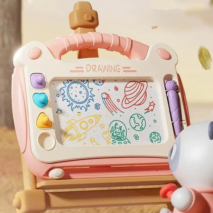 Planche à dessin de dessin animé pour enfants, Puzzle pour bébé, planche d'écriture magnétique, joue