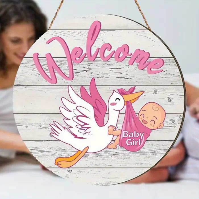 Bienvenue petite princesse "pendentif en bois-bébé nouveau-né fille arrivée célébration décorations 