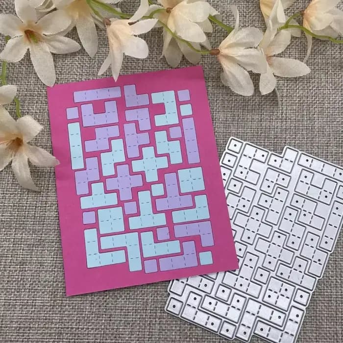 Matrices de découpe en métal pour décoration de grille de puzzle, pour scrapbooking DIY, gaufrage dé