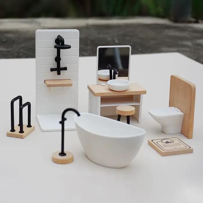 1/12 maison de poupée Simulation lavabo baignoire toilette modèle maison de poupée salle de bain déc