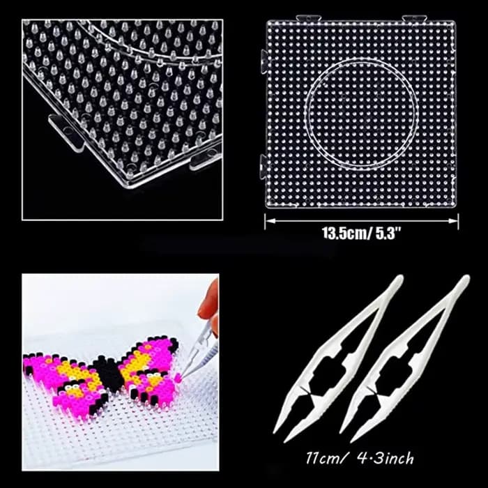 Modèle de perles Hama 2.6mm, bricolage, panneau perforé carré, fusible, outil de perles, Tangram édu