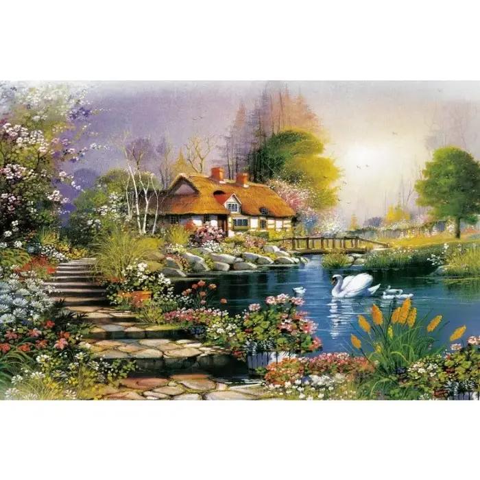 Puzzle du lac des cygnes pour adultes, 1000 pièces, 75x50, soulagement du Stress, jouets de divertis