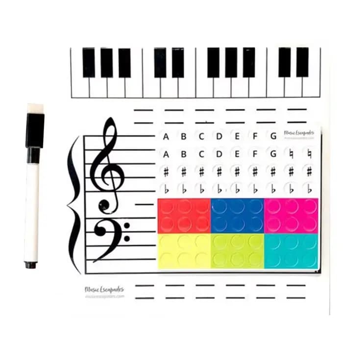 Tableau blanc de musique magnétique utile, autocollants de notes attrayantes, tableau de musique mag