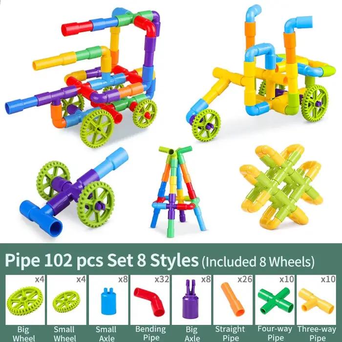 Bricolage blocs de Construction d'eau jouets Montessori tuyau d'eau blocs de Construction jouet conc